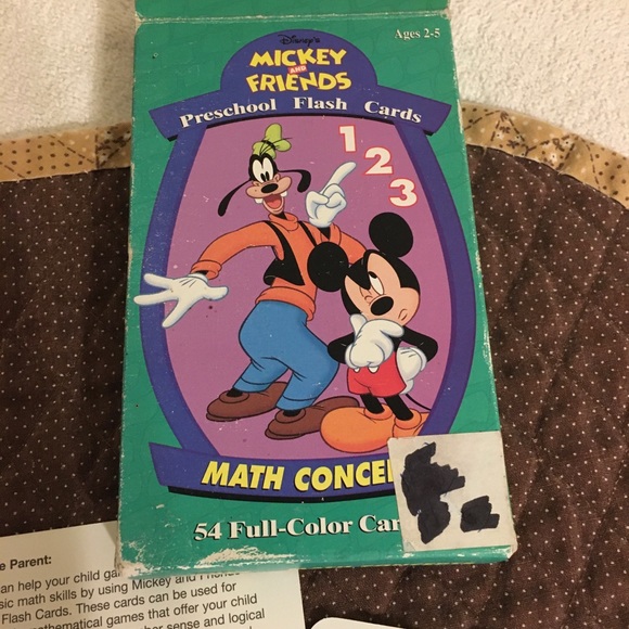 Mickey & Friends Preschool Flash Cards 1997 Math Concepts Words Around Me - Picture 6 of 9